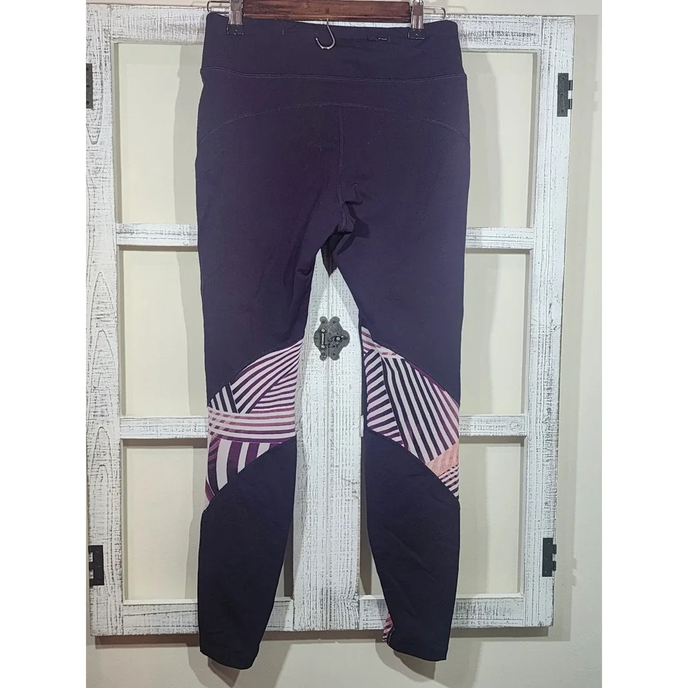 Nike Running Dri-FIT Epic Lux Plum Purple Graphic Print Running Leggings Size M